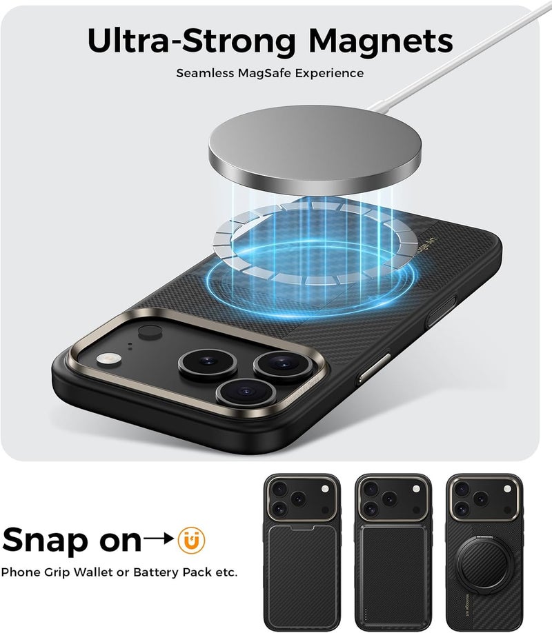 بينكس جراب Benks المميز لهاتف iPhone 17 Pro Max بتصميم فني كامل، متوافق مع زر التحكم بالكاميرا، ومتوافق مع MagSafe، جراب حماية عسكري مصنوع من ألياف كيفلر من دوبونت - Image 4